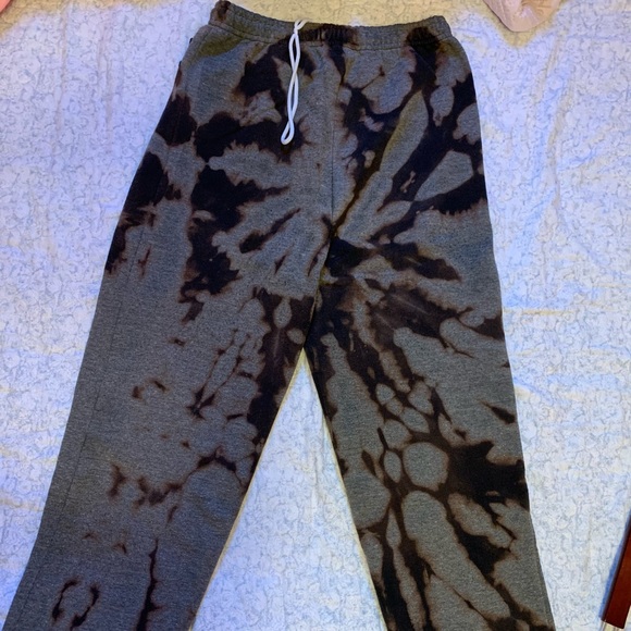 Bleached black jogging pants with butterflies! - Picture 4 of 4